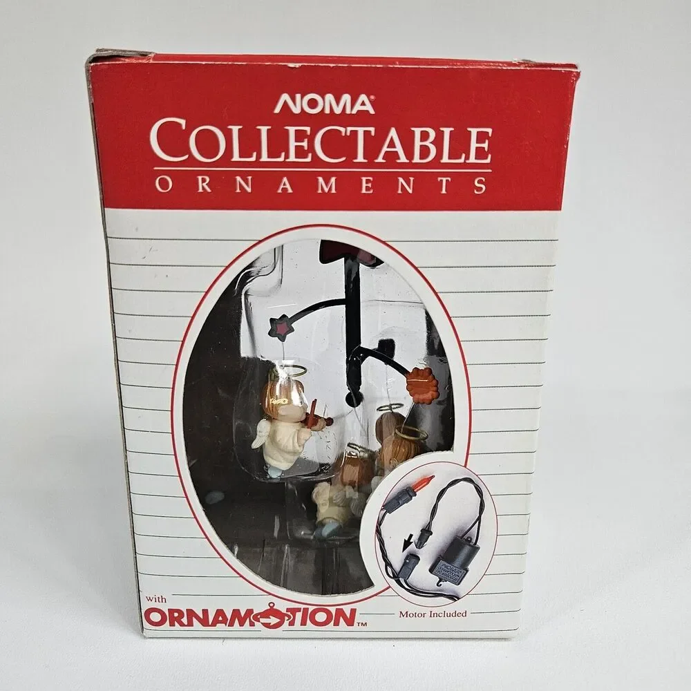 Vintage 1989 Noma Ornamotion Christmas‎ Collectable Ornaments Angels W/ Motor